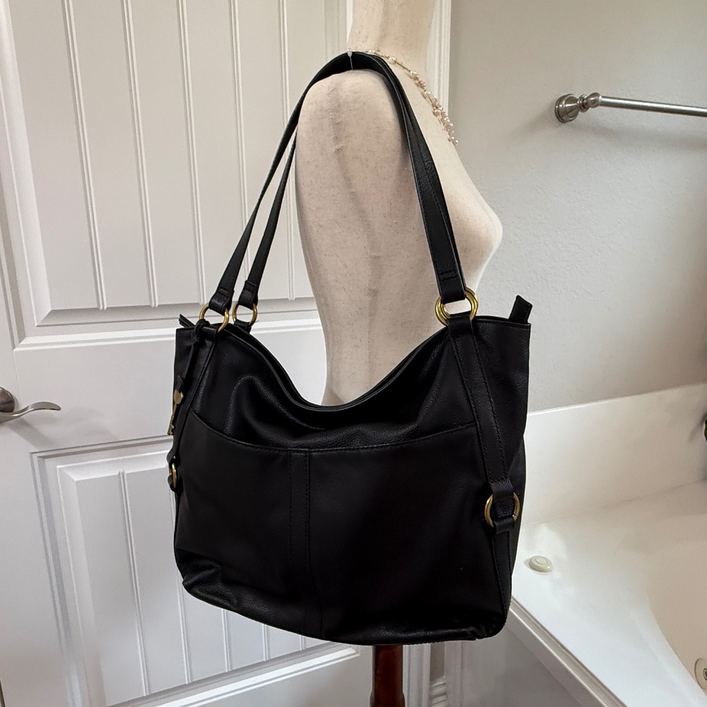 Fossil Sam Black Leather Tote/Shoulder Bag ZB1464001